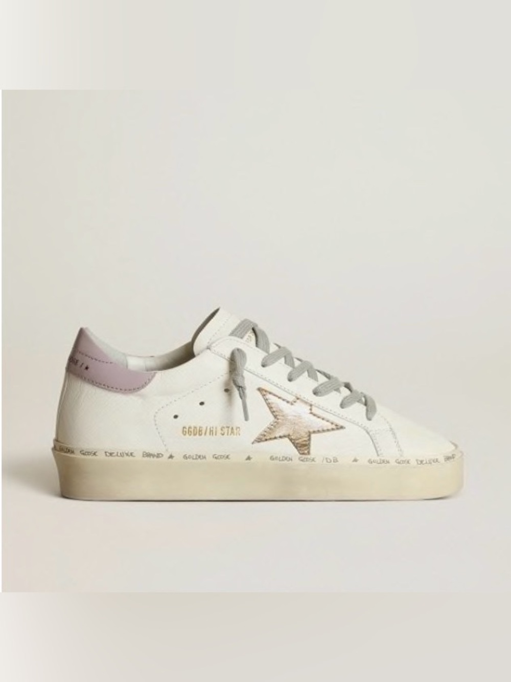 Size 36 Golden Goose HISTAR lavender heeltab and gold star